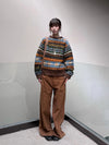 SWAYING 25 Fall/Winter Collection: Cotton Straight-Leg Pants with Fanned-Out Pockets (SW-SW25AW3B22C2S2-KF, Coffee)